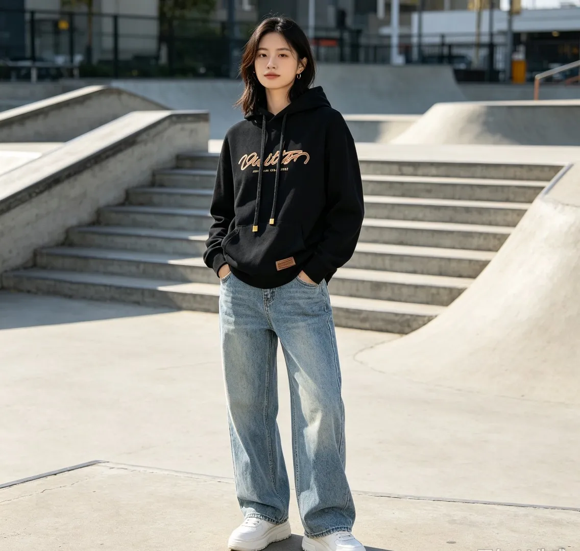 Louis Vuitton Signature Letter Pattern Printed Hooded Sweatshirt